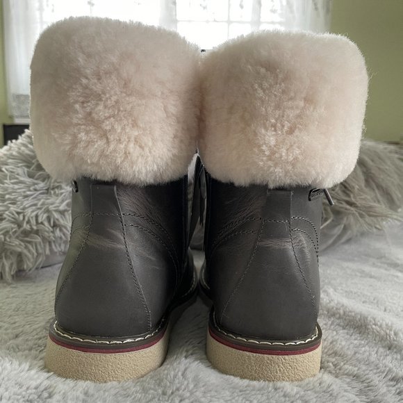 Royal Canadian Cambridge Leather Boots/Waterproof /Fur/-22F/Gray Size:7 - Picture 4 of 12